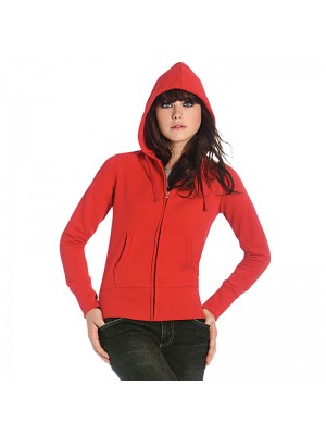 Plain Hooded full zip/women B&C 280 GSM